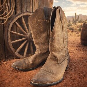 Ariat Women’s Heritage Roper Cowboy Boots Leather Size 9.5 B Round Toe 10002043